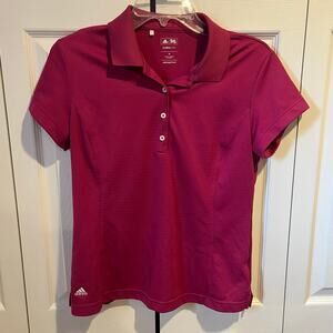 Adidas Golf Climalite Short Sleeve Polo Tee Pink Medium